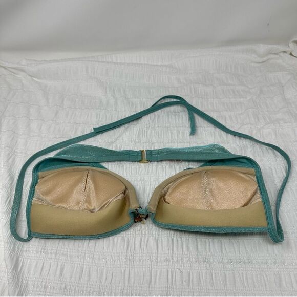 Victoria’s Secret Turquoise Charm Halter Bikini Top- Size 34C - Picture 3 of 5